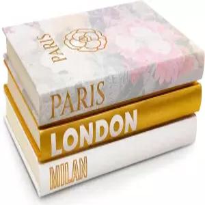 가정용 장식 도서 - 선반 악센트 3종 세트 모던 하드커버 책 스택 매트 골드 커피 엔트리 테이블