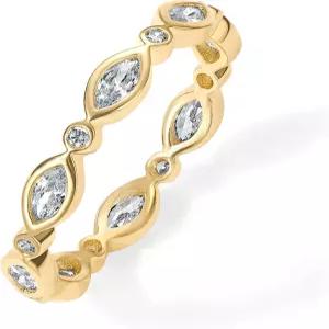 파보이 14K 골드 도금 큐빅 지르코니아 스태커블 링 마르퀴즈 이터널 밴드 여성용