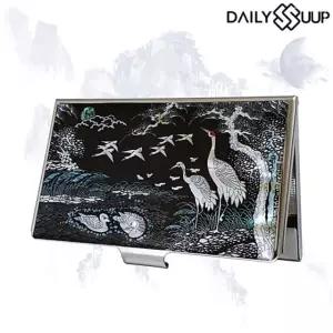 명함지갑 자개 명함케이스 나전칠기 디자인-송학 RWC42BEA13