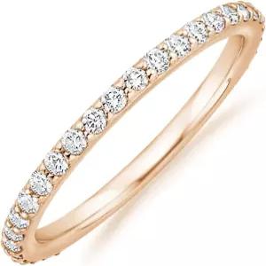 PAVOI 14K 골드 도금 이터널 링 스태커블 큐빅 지르코니아 밴드 다인티 다이아몬드에서 영감을 받은 여성