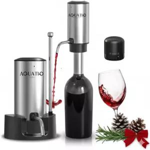 USB 충전식 스파우트 파우치가 포함된 와인 에어레이터 전기 디캔터 자동 디스펜서 선물