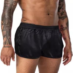 FIROTTII 남성용 3인치 새틴 복서 실크 슬립 라운지 반바지 잠옷 하의