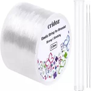 팔찌용 신축성 끈 씨드 비즈 포니 및 주얼리 제작용 바늘 2개가 달린 크리도스 0.5mm 투명 탄성