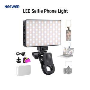NEEWER LED 셀카 폰 라이트 충전식 2500-9000K 클립 온 필 iPhone용 CRI95+ 디밍 가능 화상 회의 조명