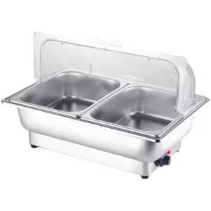 업소용 전기 중탕기 차핑디쉬 워머기 뷔페 음식 보온기 2칸 플립커버
