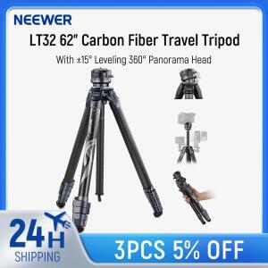 NEEWER LT32 탄소 섬유 여행용 삼각대 ± 15 ° 레벨링 360  헤드 Arca QR 플레이트  캐논 및 기타 DSLR용