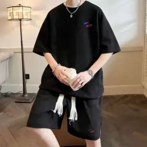 남성 여름 와플패턴 반팔 반바지 추리닝 상하의 세트