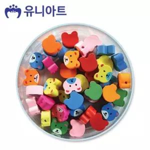 유니아트 5000통 (모양비즈 47번) 나무비즈 (곰돌이) (P0000CTR)