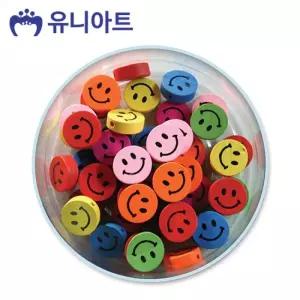 유니아트 5000통 (모양비즈 41번) 나무비즈 (원형스마일) (P0000CHH)