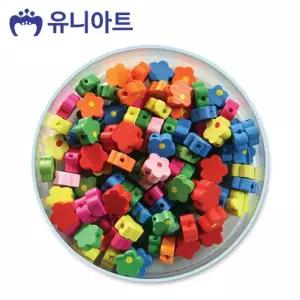 유니아트 5000통 (모양비즈 39번) 나무비즈 (꽃-소) (P0000CHF)