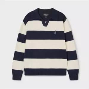 [백화점 정품] 후아유 남여공용 스티브 스트라이프 오픈 카라 풀오버 (WHKAG2333U)