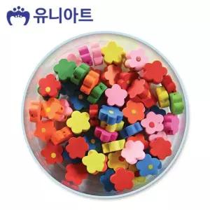 유니아트 5000통 (모양비즈 36번) 나무비즈 (꽃) (P0000BIK)