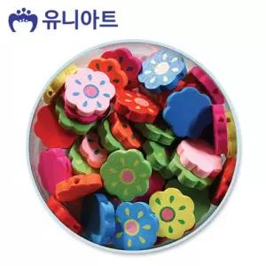 유니아트 5000통 (모양비즈 8번) 나무비즈 (태양꽃) (P0000BFZ)