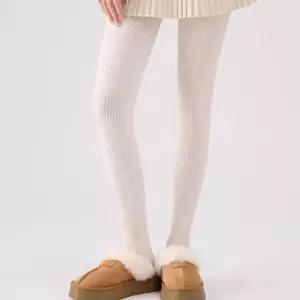 여성용 겨울 방한 니트 스타킹 롱 니삭스 양말 긴양말 IUr8+6tFe