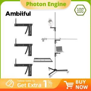 AMBITFUL 71cm-255cm AL250 건 그립 라이트 스탠드 1/4 및 3/8 나사 바퀴 포함 접이식 삼각대 스튜디오 플