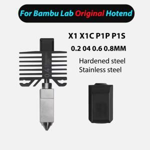 Bambu X1/X1C/P1P/P1S 핫엔드(팬 포함) 경화  0.2/0.4/0.6/0.8 노즐 3D 프린터 부품 x1C