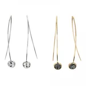 심플 스틱 고리 오스트리아정품크리스탈 롱귀걸이