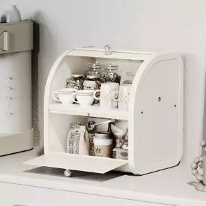 2단 브레드박스 식탁위 빅사이즈 플랩 수납 빵 약통 수납함 정리함 보관함