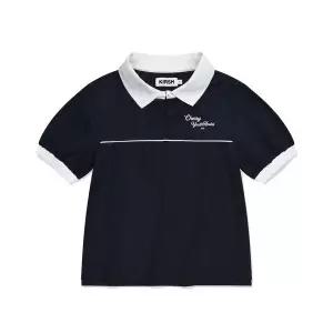키르시 KIRSH 파이핑 피케 티셔츠 네이비 J42C2KRS07NAA