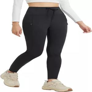 발레프 여성 플리스 안감 하이킹 바지 립스탑 스노우 방수 레깅스 지퍼 포켓 보온 겨울 타이츠 장비