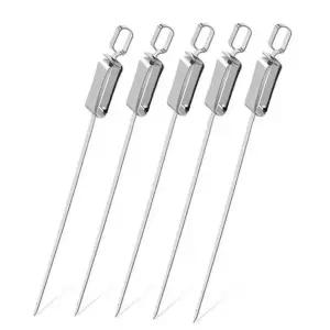 [RIZPICK]간편 슬라이드 스텐 캠핑꼬치 5p세트 스테인리스꼬치구이