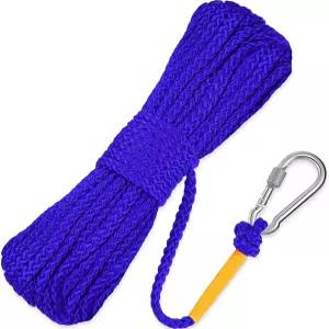 섀피 플로팅 로프 구명 도크 라인 보트 땋은 폴로필렌 야외 던지기 보호 링 앵커 스프링 후크 포함