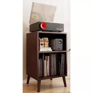 턴테이블 선반 LP 우드 받침대 다이 오디오랙