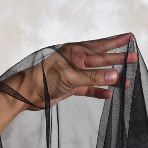 블랙 슈퍼 스루 160cm 와이드 소프트 거즈 DIY 웨딩 드레스 베일 커튼 커튼 페티코트 투투 장식 천