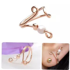이어커브 진주 베이직 로즈골드 링 귀찌 이어커프 14KGP
