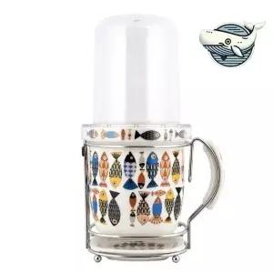 세련된 블루피쉬 수저통 아기자기한 도자기