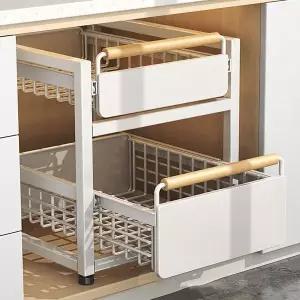 29.5cm 슬라이딩 주방 서랍식 2단 수납정리선반
