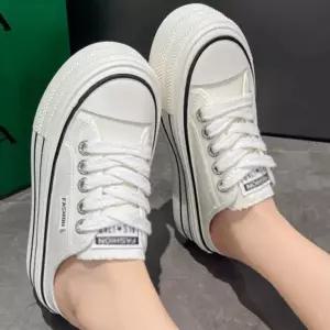 여성 사계절 베이직 스니커즈 뮬 슬리퍼 신발 2컬러