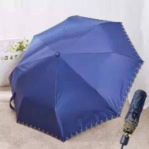 고급 네이비 자동 양산 접이식 3단 우산 양우산 여름 형 예쁜우산