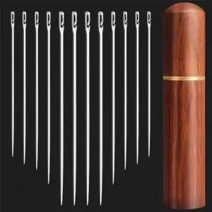 바늘보관 케이스 바느질 바늘세트 바늘꽂이 수선용품 나무 통 케이스 용