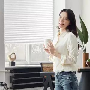 줄없는 햇빛차단 블라인드 종이 창문 간편 미니 커튼 미니 햇빛 암막커튼