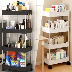 바퀴달린 트롤리 세탁실 기저귀 북카트 플라스틱 정리함 다용도 이동식