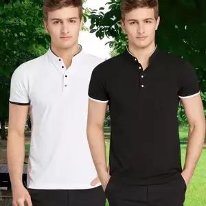 남자 차이나 카라 반팔 티셔츠 여름 쿨 티셔츠 쿨 오버핏 카라 남성 남자