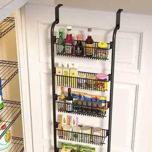 문에 거는 철제 선반 다용도 벽걸이 바구니 4단 다용도실 정리함 수납 철제