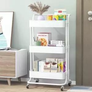 이동식 선반 수납 경량랙 무빙 선반 철제 트레이 카트 웨건
