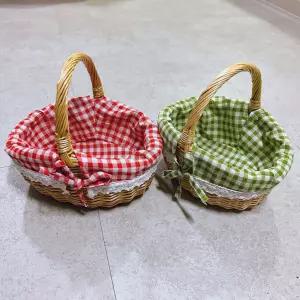 학교 피크닉 인테리어 유치원 손잡이 소품 사각 바구니 미니 가방  [mWFFWFTB]