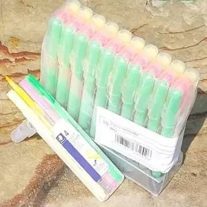 형광펜 4색 세트 10개입 스탠드형 디자인 학생 필기 용품 컬러 펜 세트