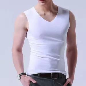 남성 브이넥 여름나시 쿨티셔츠 심리스 이너 여름런닝 qXU6+8xPi