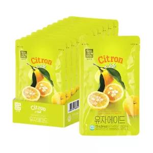 녹차원 유자 에이드 170ml 10팩 과일에이드 에이드 과일차 파우치음료 파우치주스