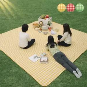 방수매트 돗자리 접이식 파우치형 체크패턴 나들이 캠핑 피크닉매트 대형 200x200cm