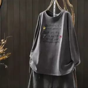 가을 동계 캐주얼 여자 레터링 예쁜 데일룩 프린트 볶음 셔츠 긴팔 컬러 티 유행 자수 상의 DAOL4