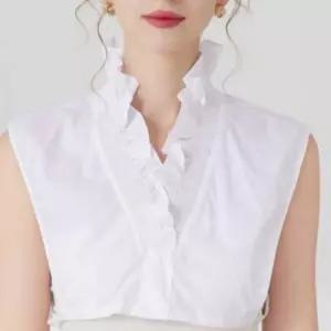 셔츠 블라우스 프릴 페이크 카라 레이어드 넥케이프