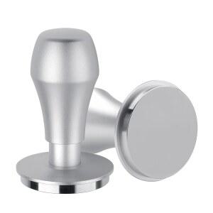 [미국배송] 클릭 사운드 피드백이 있는 NORMCORE 58.5MM 커피 변조기 V4.1 에스프레소 바리스타 핸드 변조기 평평한 베이스가 스프링 로드 양극 산화 처리된 알루미늄 핸들 58MM 머신과 호환 실버