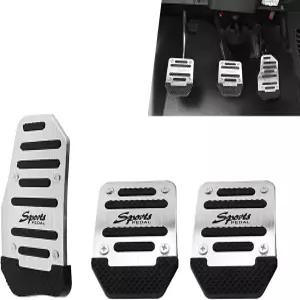 쿠이모프 3 PCS 카 페달 패드 두꺼운 브레이크 스로틀 클러치 풋 세트 안전한 주행을 위한 미끄럼 방지