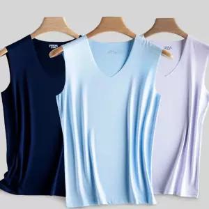 남성 V넥 심리스 나시 런닝 fQH9+2AyH