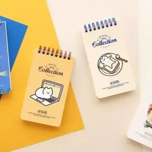 [문구/오피스] 고양이 캐릭터 상철 유선 그리드 양면 수첩 3P 메모장